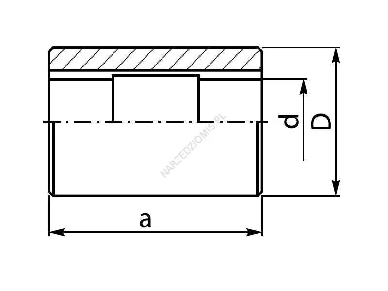 Rysunek techniczny: Tuleja walcowa do trzpieni frezarskich: T.7275 FI100/FI140 160mm - KOLNO